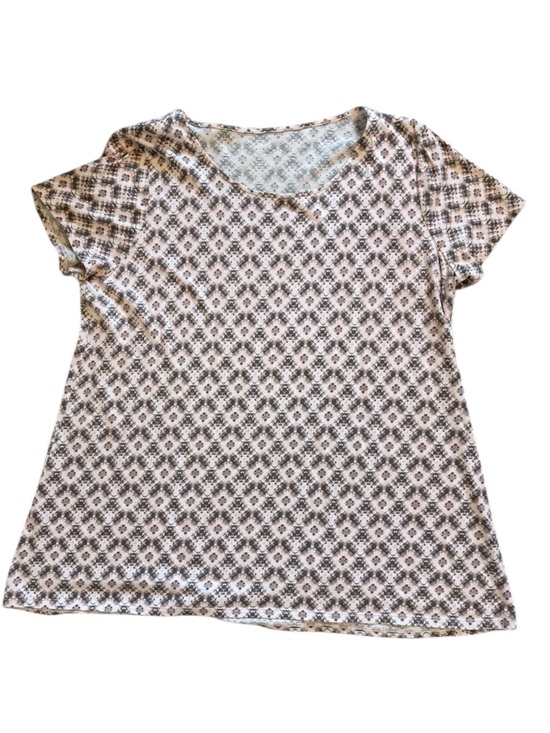 J. Jill Tops - J.Jill PureJill Pink & Grey Geo Print Scoop Neck Tee – Women’s Size Large